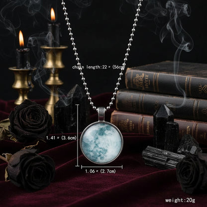 Moon Glow Necklace - Sorceress Sanctuary Light blue moon-White Moon-Fire moon-Blue moon-Green moon