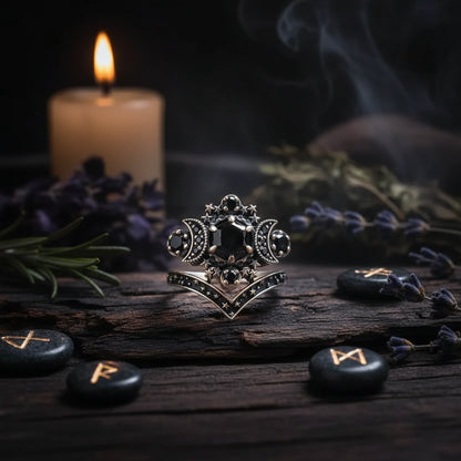 Moon Goddess Alloy Engagement Ring for Women Sorceress Sanctuary