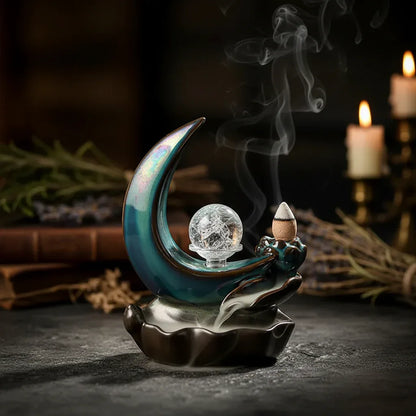 Moon Incense Burner - Sorceress Sanctuary Moon single censer-Moon single censer 201 grain mixed flavor-Moon single incense 201 incense sandalwood