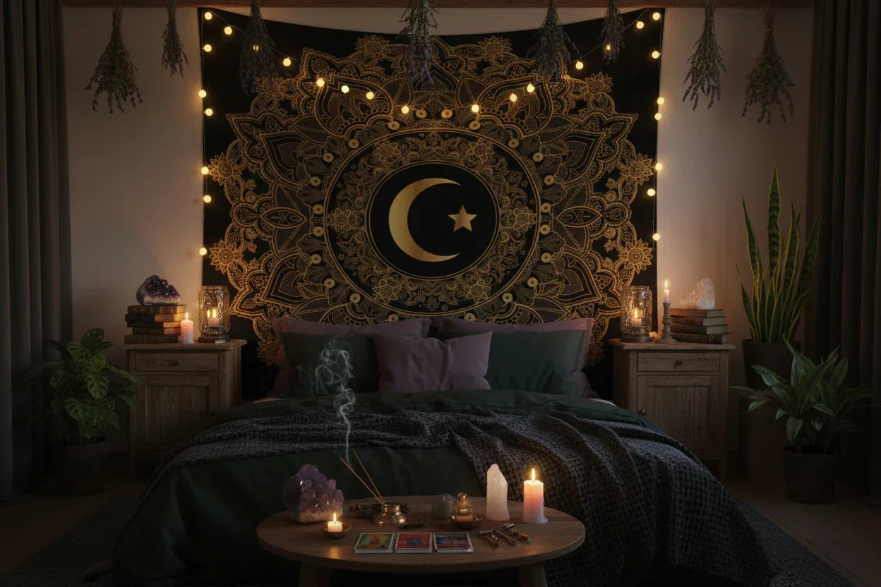 Moon Mandala Tapestry - Sorceress Sanctuary 130X150CM-150X200CM