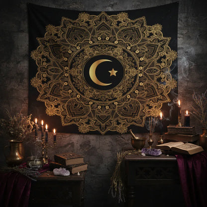 Moon Mandala Tapestry - Sorceress Sanctuary 130X150CM-150X200CM