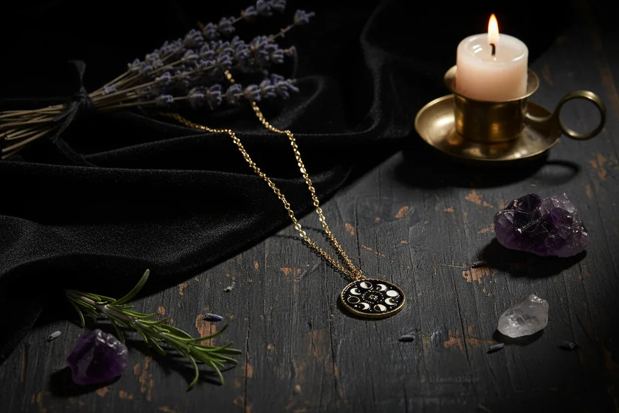 Moon Phase Necklace - Sorceress Sanctuary Silver-Gold-Rose Gold