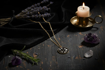 Moon Phase Necklace - Sorceress Sanctuary Silver-Gold-Rose Gold