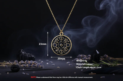 Moon Phase Necklace - Sorceress Sanctuary Silver-Gold-Rose Gold