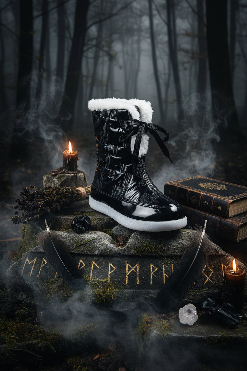 Women's Mid-Boots in Warm Velvet Cotton Material Sorceress Sanctuary