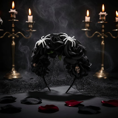 Rose Floral Headband for Day of the Dead Celebration Sorceress Sanctuary