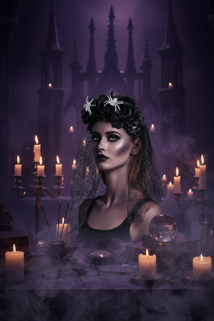 Rose Floral Headband for Day of the Dead Celebration Sorceress Sanctuary