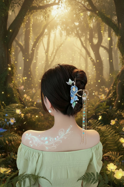 Handmade Lily of the Valley Hanfu Headdress Clip Sorceress Sanctuary