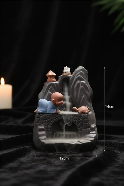 Creative Incense Burner with Monk and Turtle Design Sorceress Sanctuary