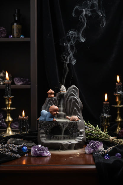 Creative Incense Burner with Monk and Turtle Design Sorceress Sanctuary