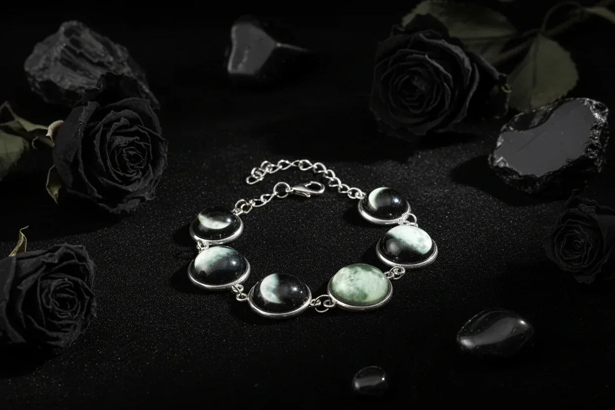Moonlight Orb Bracelet - Sorceress Sanctuary Ancient Silver 0110