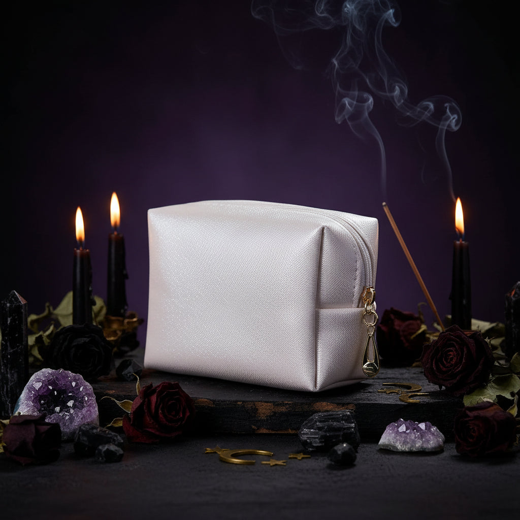 Elegant Mini PU Shell Makeup Bag and Organizer Pouch Sorceress Sanctuary