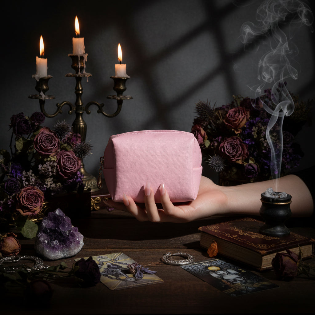 Elegant Mini PU Shell Makeup Bag and Organizer Pouch Sorceress Sanctuary