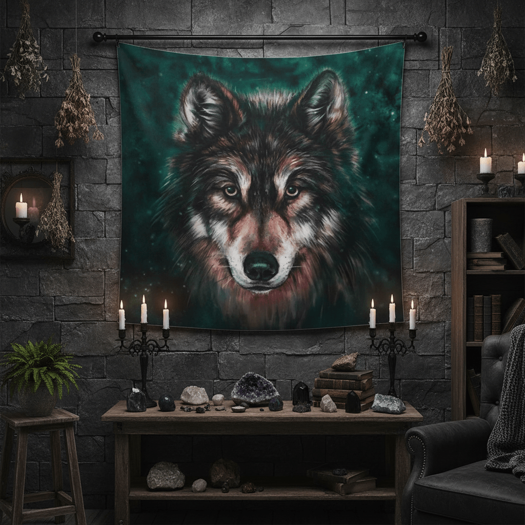 Moonveil Wolf Tapestry Sorceress Sanctuary