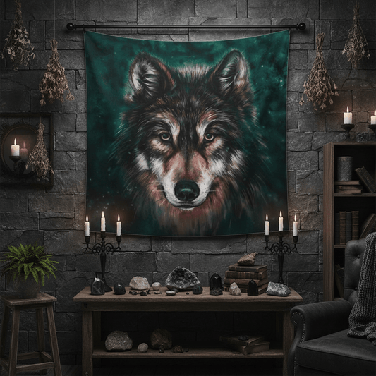 Moonveil Wolf Tapestry Sorceress Sanctuary