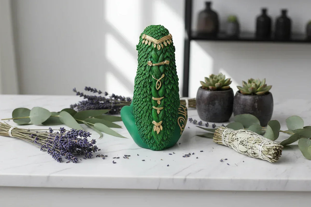 Mother Earth Statue - Sorceress Sanctuary Green / 1 PCS / 11.2*9.5*14.4