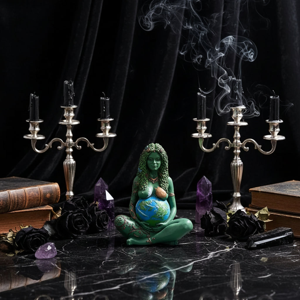 Mother Earth Statue - Sorceress Sanctuary Green / 1 PCS / 11.2*9.5*14.4
