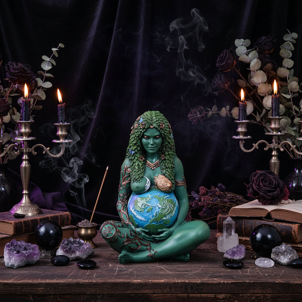 Mother Earth Statue - Sorceress Sanctuary Green / 1 PCS / 11.2*9.5*14.4