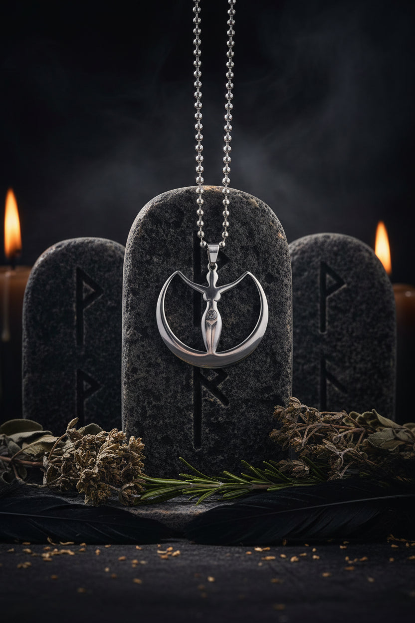 Mother Goddess Pendant with Moon Design (One Piece) Sorceress Sanctuary