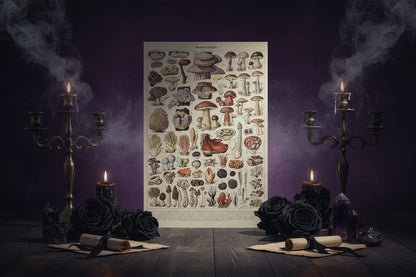 Mushroom Biology Poster - Sorceress Sanctuary 1 (without box) / 13x18cm(5x7in)-1 (without box) / 20x25cm(8x10in)-1 (without box) / 30x40cm(12x16in)-1 (without box) / 40x50cm(16x20in)-1 (without box) / 40x60cm(16x24in)