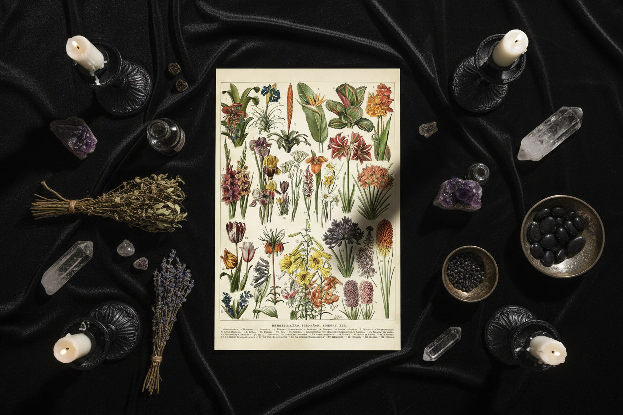 Mushroom Biology Poster - Sorceress Sanctuary 1 (without box) / 13x18cm(5x7in)-1 (without box) / 20x25cm(8x10in)-1 (without box) / 30x40cm(12x16in)-1 (without box) / 40x50cm(16x20in)-1 (without box) / 40x60cm(16x24in)