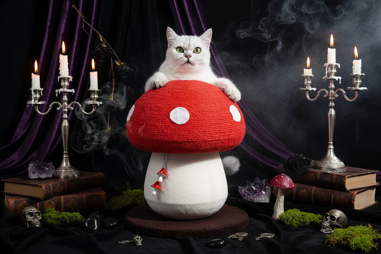 Mushroom Cat Scratcher - Sorceress Sanctuary Red Poisonous Mushroom