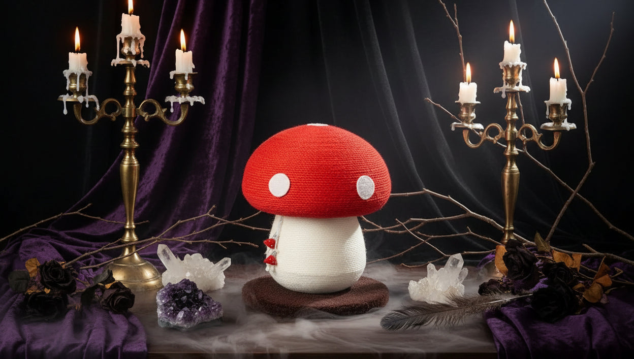 Mushroom Cat Scratcher - Sorceress Sanctuary Red Poisonous Mushroom