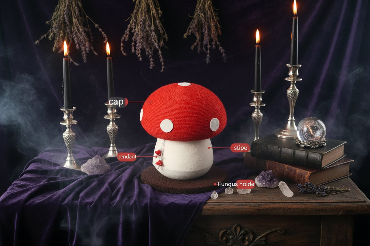 Mushroom Cat Scratcher - Sorceress Sanctuary Red Poisonous Mushroom