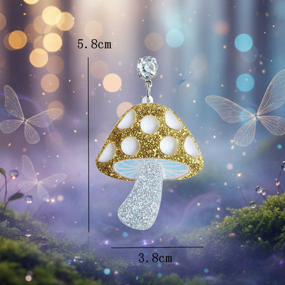 Mushroom Earrings - Sorceress Sanctuary Gold-Silver