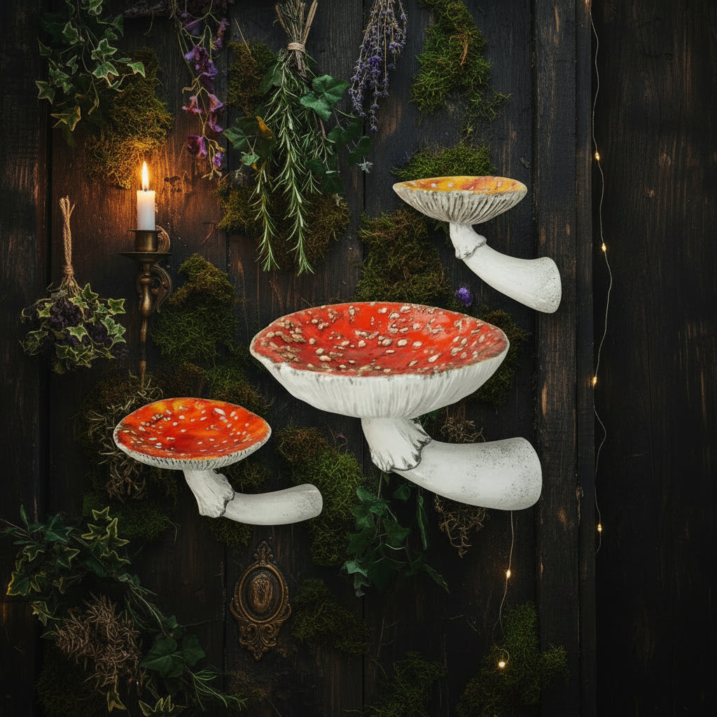 Mushroom Wall Hanging Shelf - Creative Home Organizer Sorceress Sanctuary