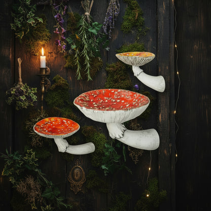 Mushroom Wall Hanging Shelf - Creative Home Organizer Sorceress Sanctuary