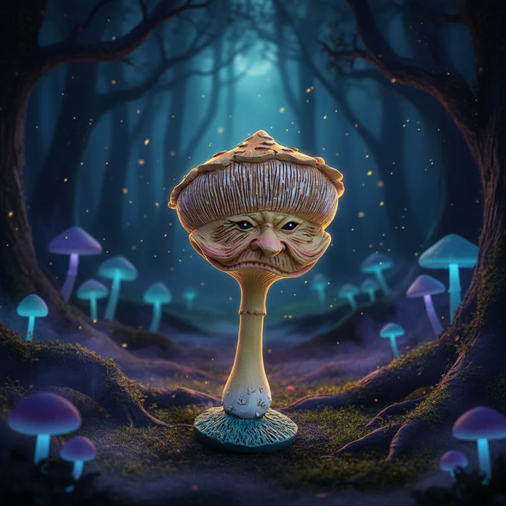 Mushroom Goblin Statue - Miniature Resin Garden Decor Sorceress Sanctuary