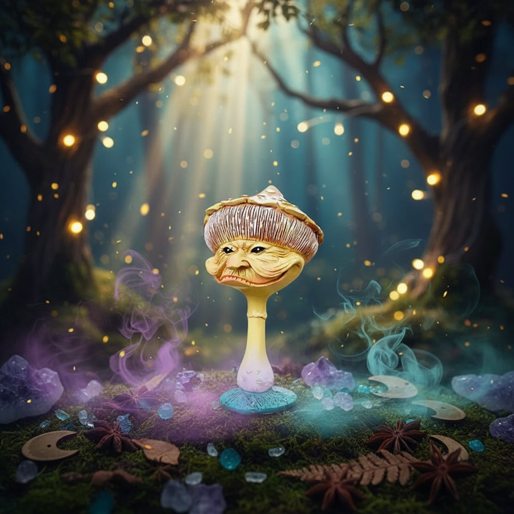Mushroom Goblin Statue - Miniature Resin Garden Decor Sorceress Sanctuary