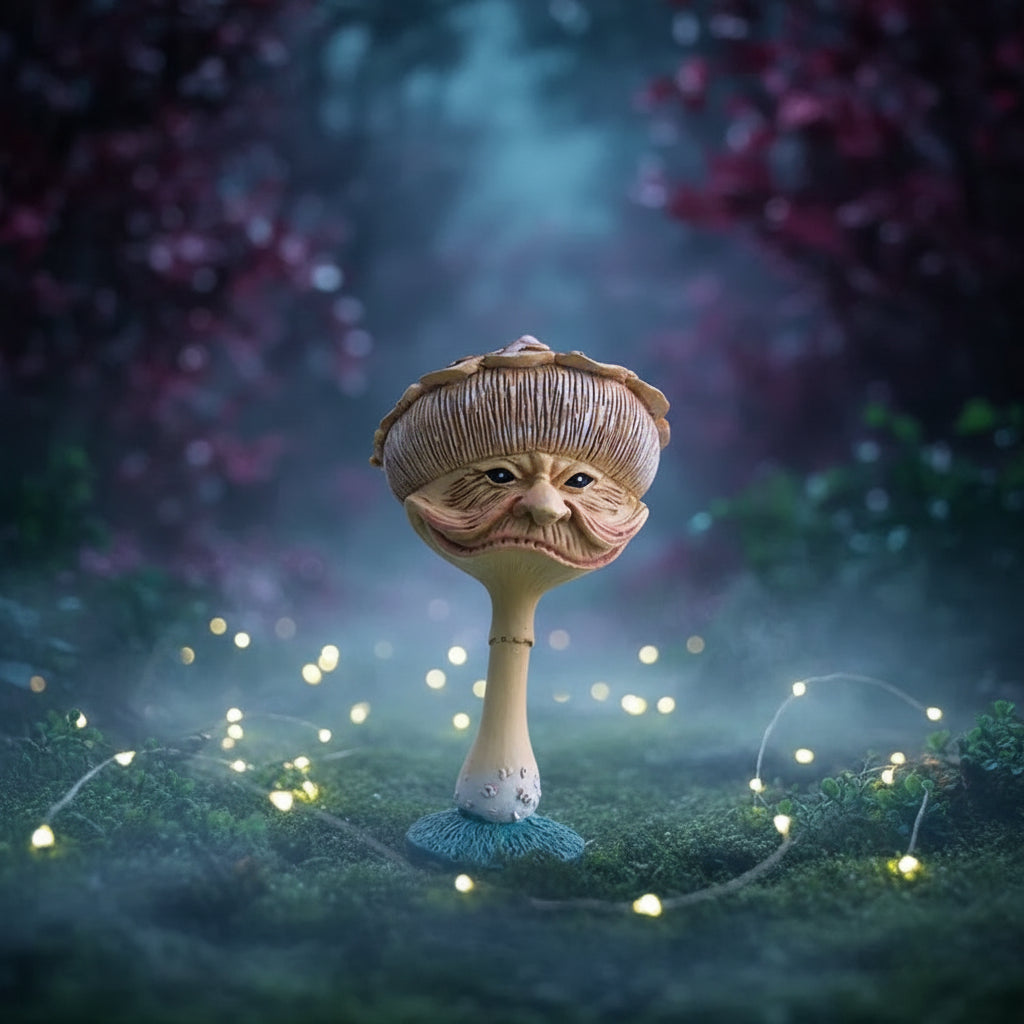 Mushroom Goblin Statue - Miniature Resin Garden Decor Sorceress Sanctuary
