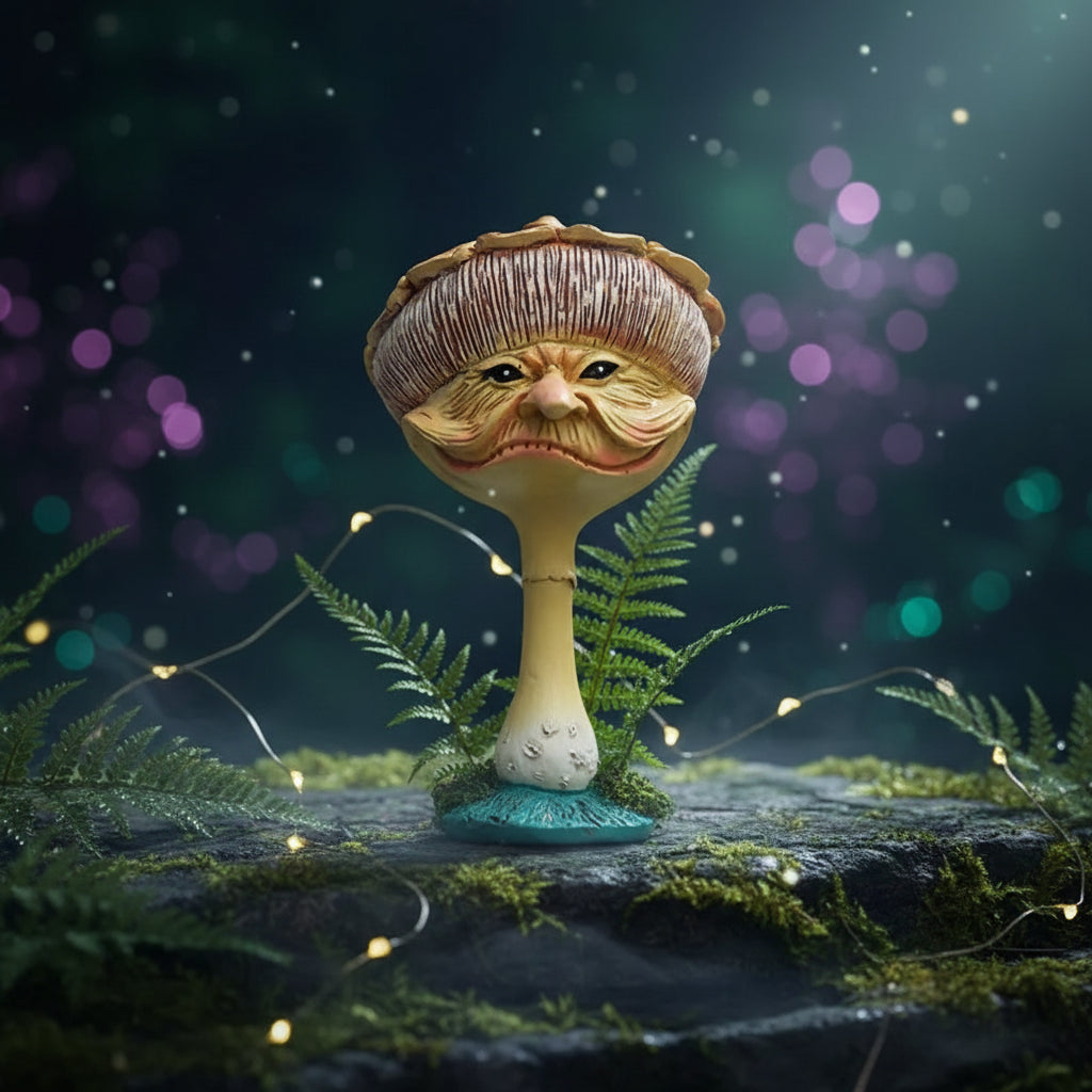 Mushroom Goblin Statue - Miniature Resin Garden Decor Sorceress Sanctuary