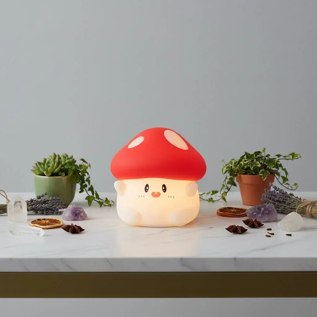 Mushroom Lamp - Sorceress Sanctuary Yellow Light