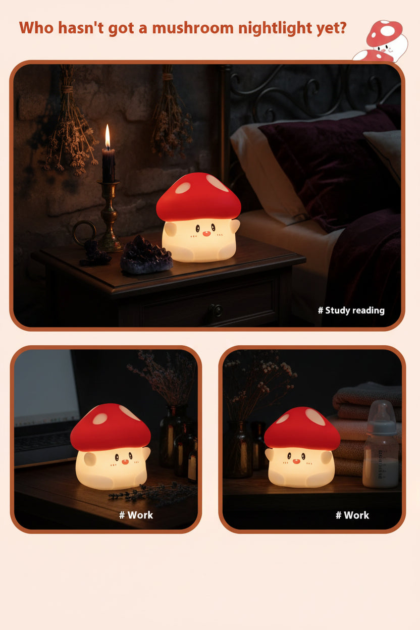 Mushroom Lamp - Sorceress Sanctuary Yellow Light
