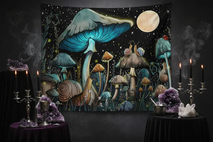 Mushroom & Moon Tapestry - Sorceress Sanctuary 95*73cm-150*100cm-180*150cm-200*150cm