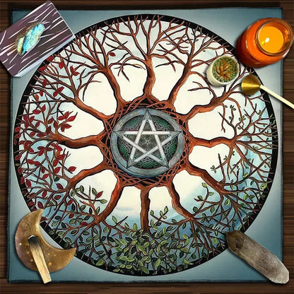Mystic Alter Cloths - Sorceress Sanctuary Purple Cat Wreath / 50x50cm-Purple Cat Wreath / 75x75cm-Goddess / 50x50cm-Goddess / 75x75cm-Pink Star / 50x50cm