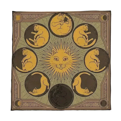 Mystic Alter Cloths - Sorceress Sanctuary Purple Cat Wreath / 50x50cm-Purple Cat Wreath / 75x75cm-Goddess / 50x50cm-Goddess / 75x75cm-Pink Star / 50x50cm