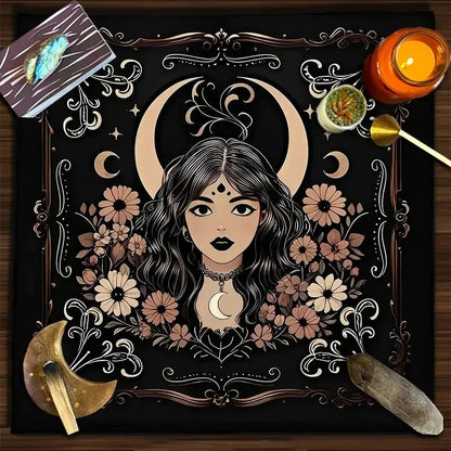 Mystic Alter Cloths - Sorceress Sanctuary Purple Cat Wreath / 50x50cm-Purple Cat Wreath / 75x75cm-Goddess / 50x50cm-Goddess / 75x75cm-Pink Star / 50x50cm