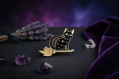 Mystic Cat Brooch - Sorceress Sanctuary XZ8470-XZ8471-XZ8472-XZ8473-XZ8474