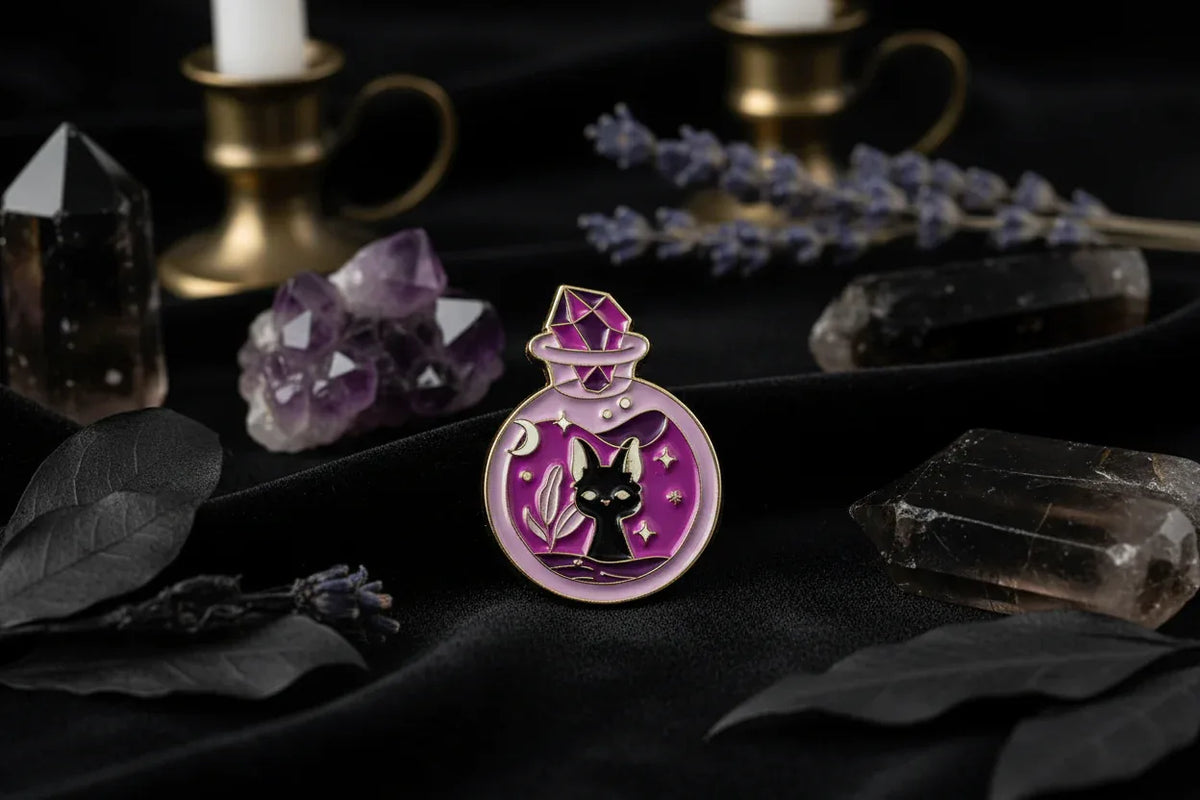 Mystic Cat Brooch - Sorceress Sanctuary XZ8470-XZ8471-XZ8472-XZ8473-XZ8474