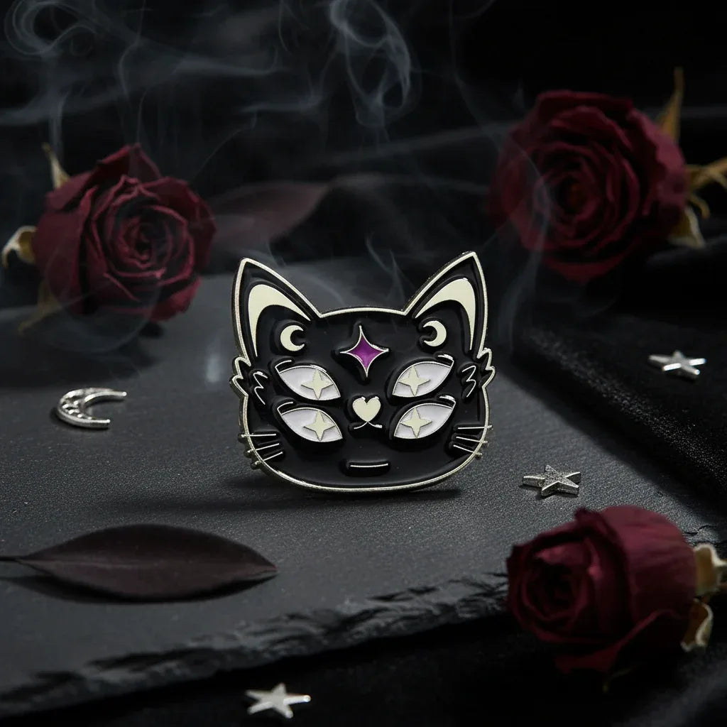 Mystic Cat Brooch - Sorceress Sanctuary XZ8470-XZ8471-XZ8472-XZ8473-XZ8474