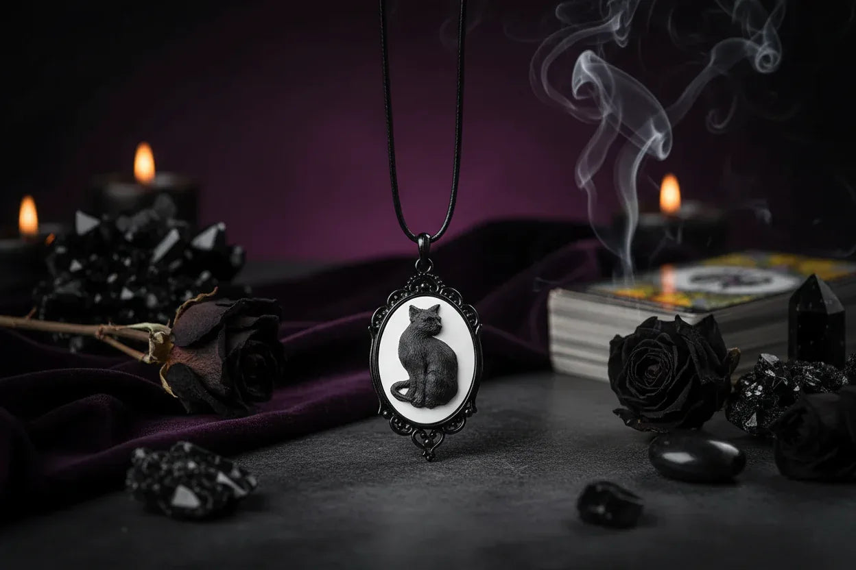 Mystic Cat Necklace - Sorceress Sanctuary AQ-3677-AQ-3802