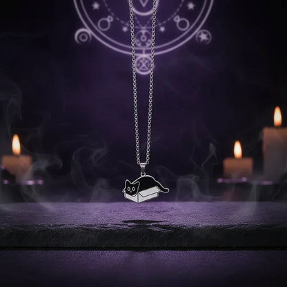 Mystic Cat Necklace - Sorceress Sanctuary Reading cat-Aperture Cat-Box Cat-Hold the kitten-Astronaut Cat
