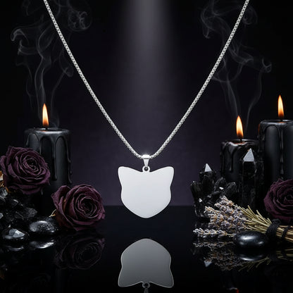 Mystic Cat Necklace - Sorceress Sanctuary Silver 50cm