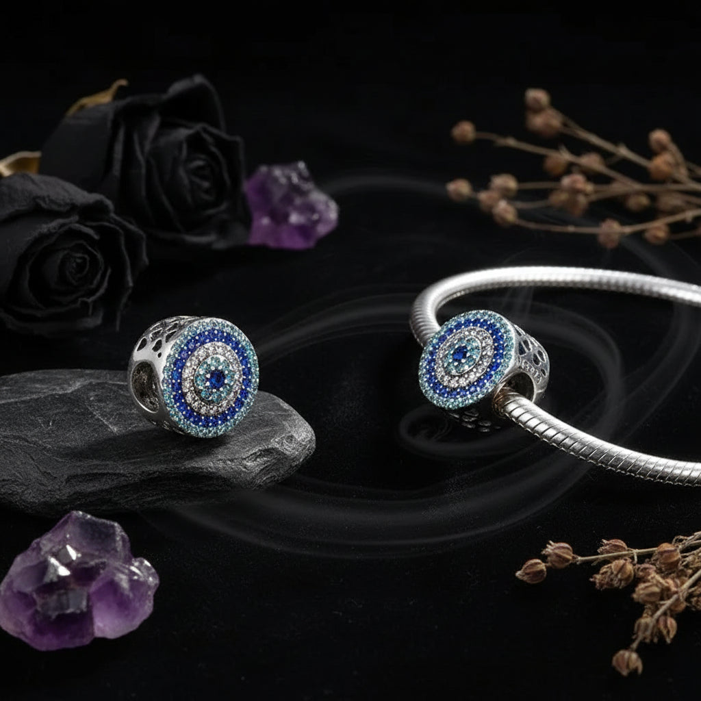 Original Design 925 Silver Bead Blue Evil Eye Bracelet Sorceress Sanctuary
