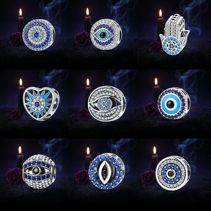Original Design 925 Silver Bead Blue Evil Eye Bracelet Sorceress Sanctuary
