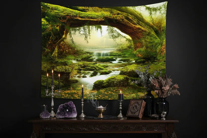 Mystic Forest Tapestry - Sorceress Sanctuary Green / 150x100cm-Green / 150x130cm-Green / 150x200cm